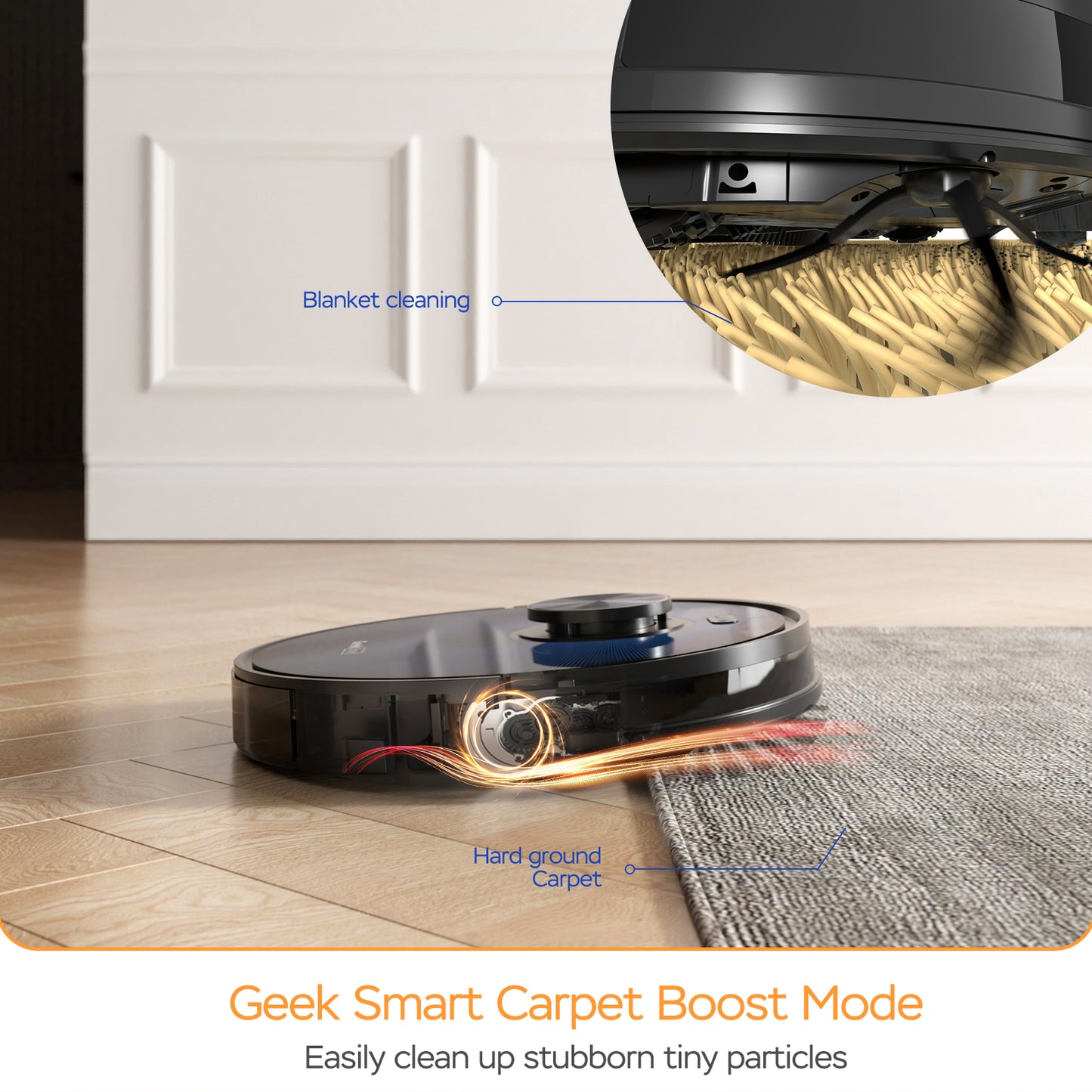 Geek Smart L7 Robot Vacuum Cleaner And Mop, LDS Navigation, Wi-Fi Connected APP, Selective Room Cleaning,MAX 2700 PA Suction, Large Home