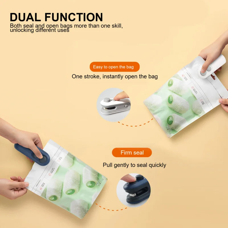 Chip Bag Sea Vacuum Sealing Machine Handheld Heat Vacumn Sealer Portable Heat Sealer USB Rechargeable