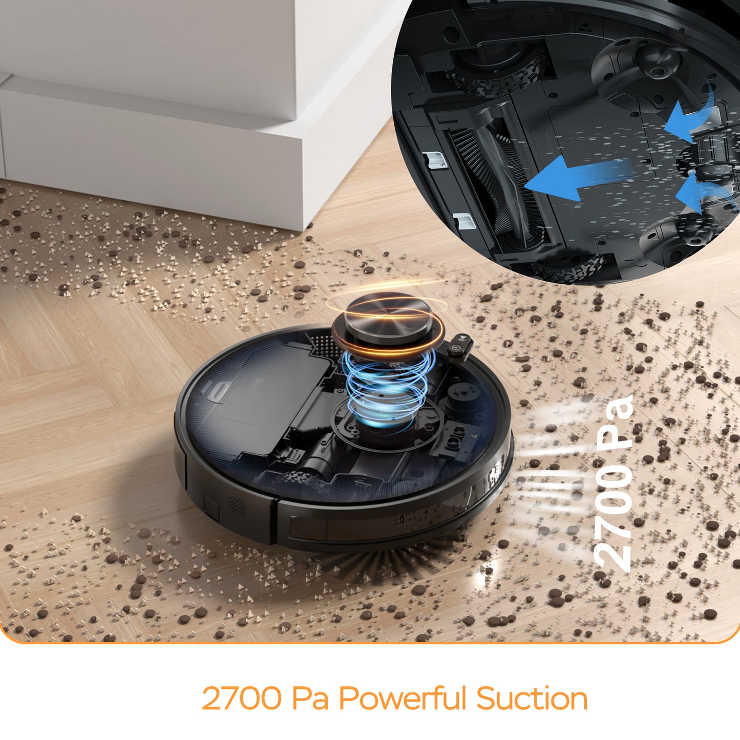 Geek Smart L7 Robot Vacuum Cleaner And Mop, LDS Navigation, Wi-Fi Connected APP, Selective Room Cleaning,MAX 2700 PA Suction, Large Home